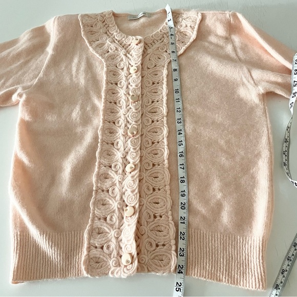 Cottagecore vintage knit sweater pink M - Picture 8 of 8